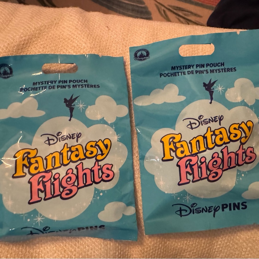 Disney Fantasy Flights Pin Pouch in Blue and White 2 bags sealed